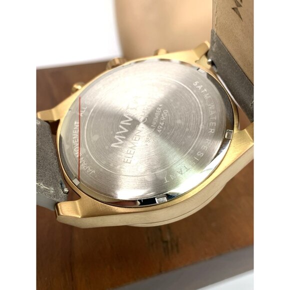 MVMT Men's Watch Quartz Chronograph White Dial Bronze Gray Leather Band 44mm - Picture 7 of 14